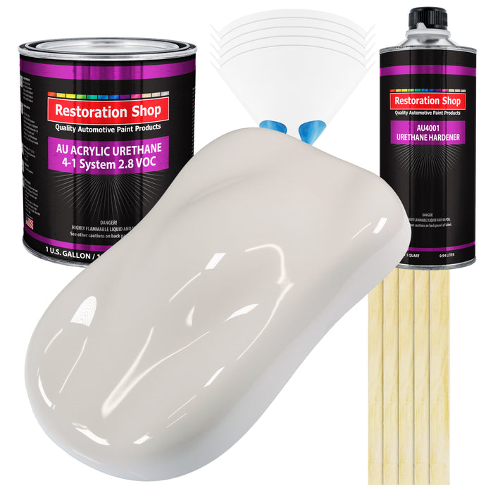 Oxford White Acrylic Urethane Auto Paint - Complete Gallon Paint Kit - Professional Single Stage Automotive Car Truck Coating, 4:1 Mix Ratio 2.8 VOC