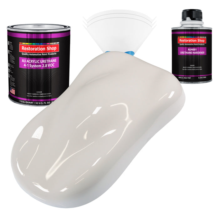 Oxford White Acrylic Urethane Auto Paint - Complete Quart Paint Kit - Professional Single Stage Automotive Car Truck Coating, 4:1 Mix Ratio 2.8 VOC