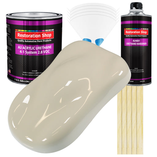 Olympic White Acrylic Urethane Auto Paint - Complete Gallon Paint Kit - Professional Single Stage Automotive Car Truck Coating, 4:1 Mix Ratio 2.8 VOC