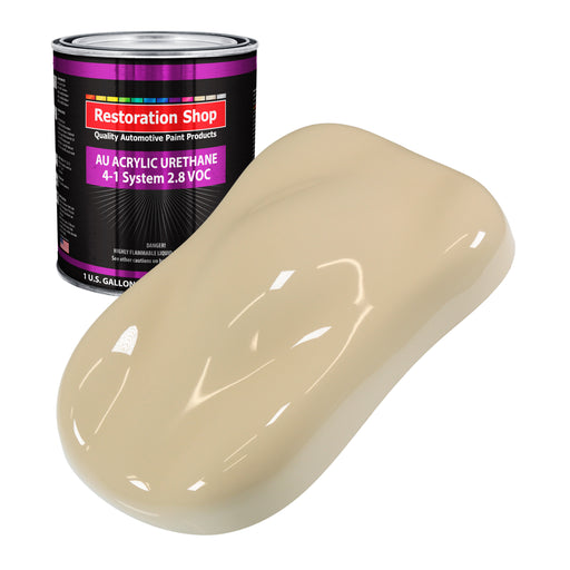 Ivory Acrylic Urethane Auto Paint - Gallon Paint Color Only - Professional Single Stage High Gloss Automotive, Car, Truck Coating, 2.8 VOC