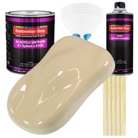 Ivory Acrylic Urethane Auto Paint - Complete Gallon Paint Kit - Professional Single Stage Gloss Automotive Car Truck Coating, 4:1 Mix Ratio 2.8 VOC