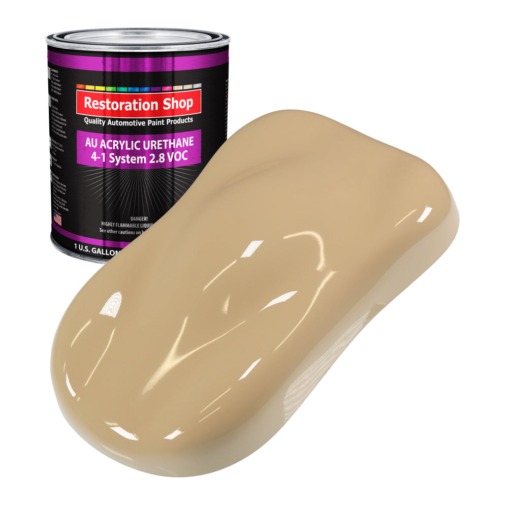 Shoreline Beige Acrylic Urethane Auto Paint - Gallon Paint Color Only - Professional Single Stage High Gloss Automotive, Car, Truck Coating, 2.8 VOC