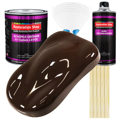 Dakota Brown Acrylic Urethane Auto Paint - Complete Gallon Paint Kit - Professional Single Stage Automotive Car Truck Coating, 4:1 Mix Ratio 2.8 VOC