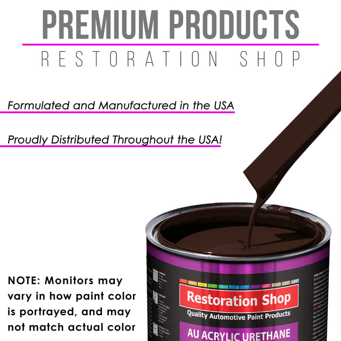 Dark Brown Acrylic Urethane Auto Paint - Complete Quart Paint Kit - Professional Single Stage Gloss Automotive Car Truck Coating 4:1 Mix Ratio 2.8 VOC