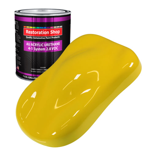 Electric Yellow Acrylic Urethane Auto Paint - Gallon Paint Color Only - Professional Single Stage High Gloss Automotive, Car, Truck Coating, 2.8 VOC