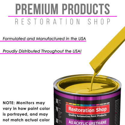 Electric Yellow Acrylic Urethane Auto Paint - Complete Quart Paint Kit - Professional Single Stage Automotive Car Truck Coating, 4:1 Mix Ratio 2.8 VOC