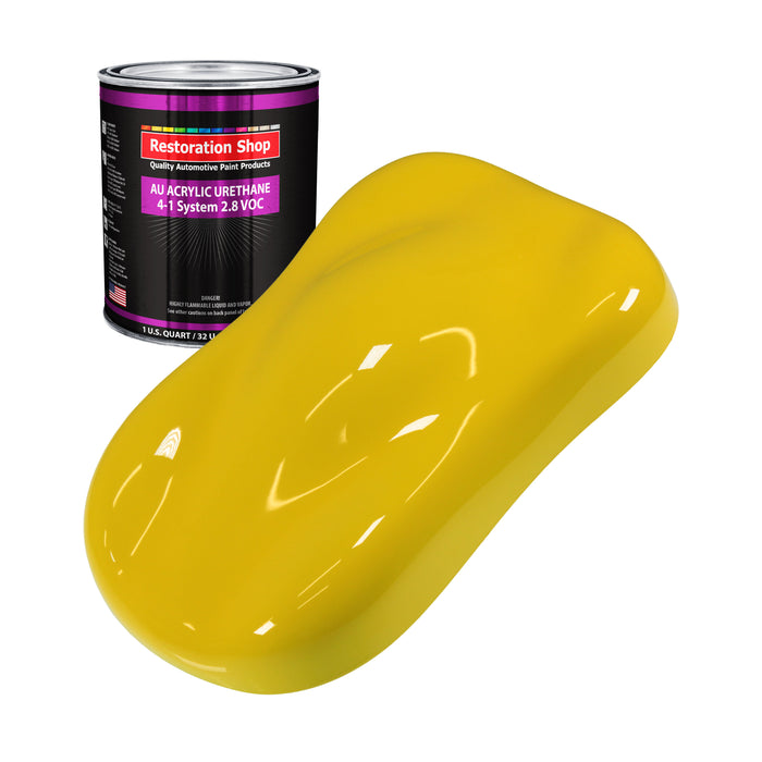 Electric Yellow Acrylic Urethane Auto Paint - Quart Paint Color Only - Professional Single Stage High Gloss Automotive, Car, Truck Coating, 2.8 VOC