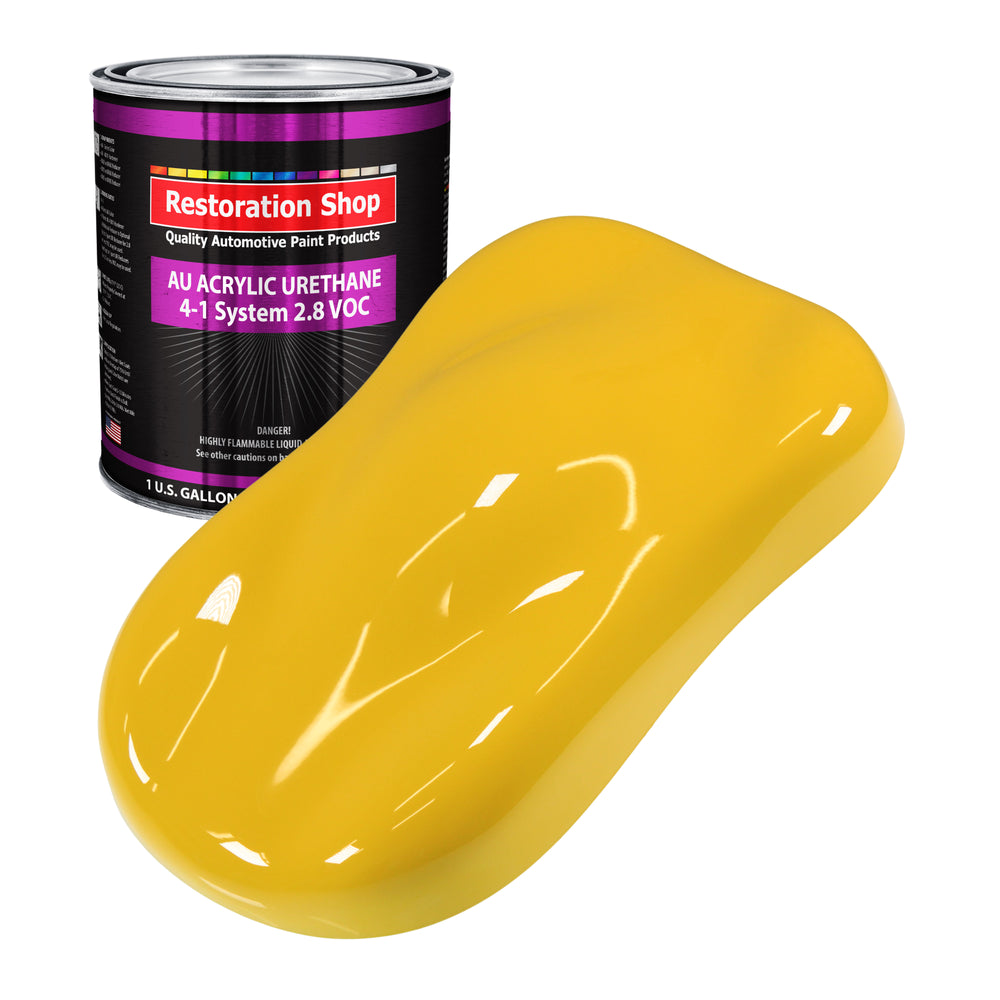 Indy Yellow Acrylic Urethane Auto Paint - Gallon Paint Color Only - Professional Single Stage High Gloss Automotive, Car, Truck Coating, 2.8 VOC