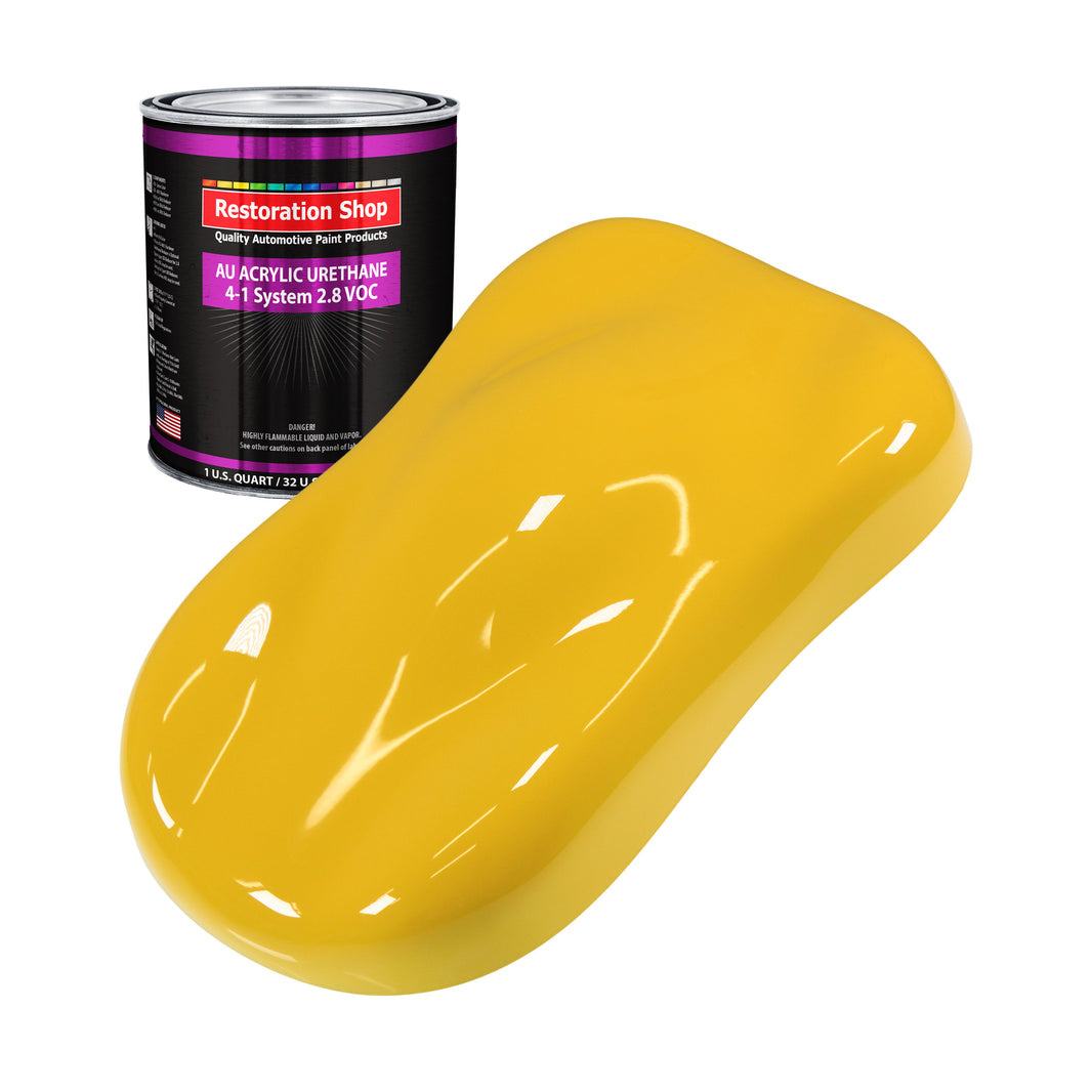 Indy Yellow Acrylic Urethane Auto Paint - Quart Paint Color Only - Professional Single Stage High Gloss Automotive, Car, Truck Coating, 2.8 VOC