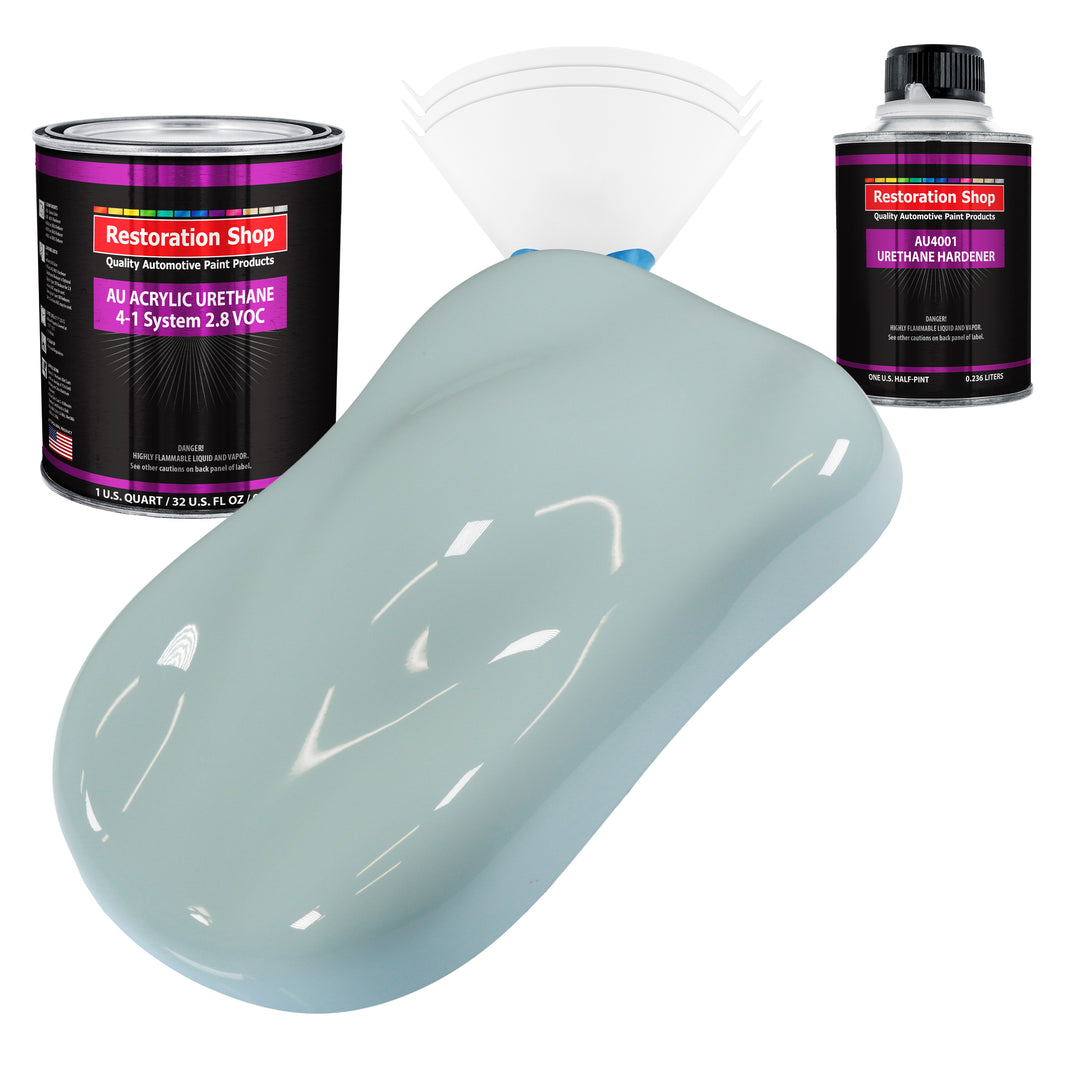 Diamond Blue Acrylic Urethane Auto Paint - Complete Quart Paint Kit - Professional Single Stage Automotive Car Truck Coating, 4:1 Mix Ratio 2.8 VOC