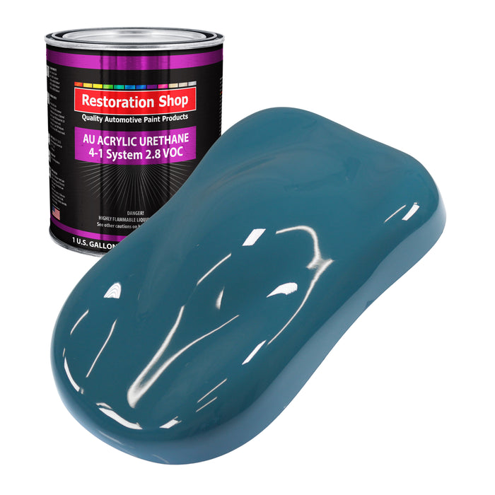 Medium Blue Acrylic Urethane Auto Paint - Gallon Paint Color Only - Professional Single Stage High Gloss Automotive, Car, Truck Coating, 2.8 VOC