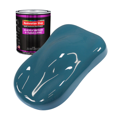 Medium Blue Acrylic Urethane Auto Paint - Quart Paint Color Only - Professional Single Stage High Gloss Automotive, Car, Truck Coating, 2.8 VOC