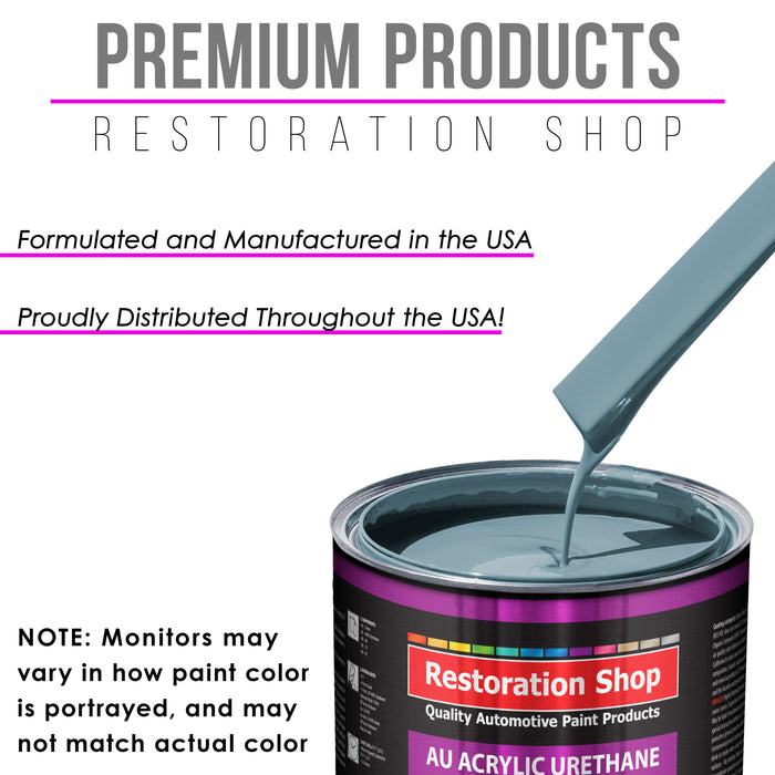 Glacier Blue Acrylic Urethane Auto Paint - Complete Quart Paint Kit - Professional Single Stage Automotive Car Truck Coating, 4:1 Mix Ratio 2.8 VOC