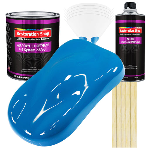 Speed Blue Acrylic Urethane Auto Paint (Complete Gallon Paint Kit) Professional Single Stage Gloss Automotive Car Truck Coating, 4:1 Mix Ratio 2.8 VOC