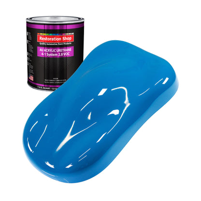 Speed Blue Acrylic Urethane Auto Paint - Quart Paint Color Only - Professional Single Stage High Gloss Automotive, Car, Truck Coating, 2.8 VOC