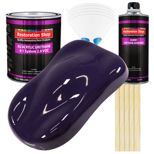 Majestic Purple Acrylic Urethane Auto Paint - Complete Gallon Paint Kit - Professional Single Stage Automotive Car Truck Coating 4:1 Mix Ratio 2.8 VOC