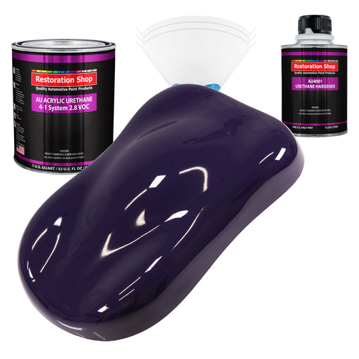 Majestic Purple Acrylic Urethane Auto Paint - Complete Quart Paint Kit - Professional Single Stage Automotive Car Truck Coating, 4:1 Mix Ratio 2.8 VOC