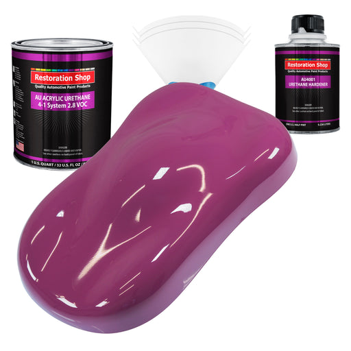 Magenta Acrylic Urethane Auto Paint - Complete Quart Paint Kit - Professional Single Stage Gloss Automotive Car Truck Coating, 4:1 Mix Ratio 2.8 VOC