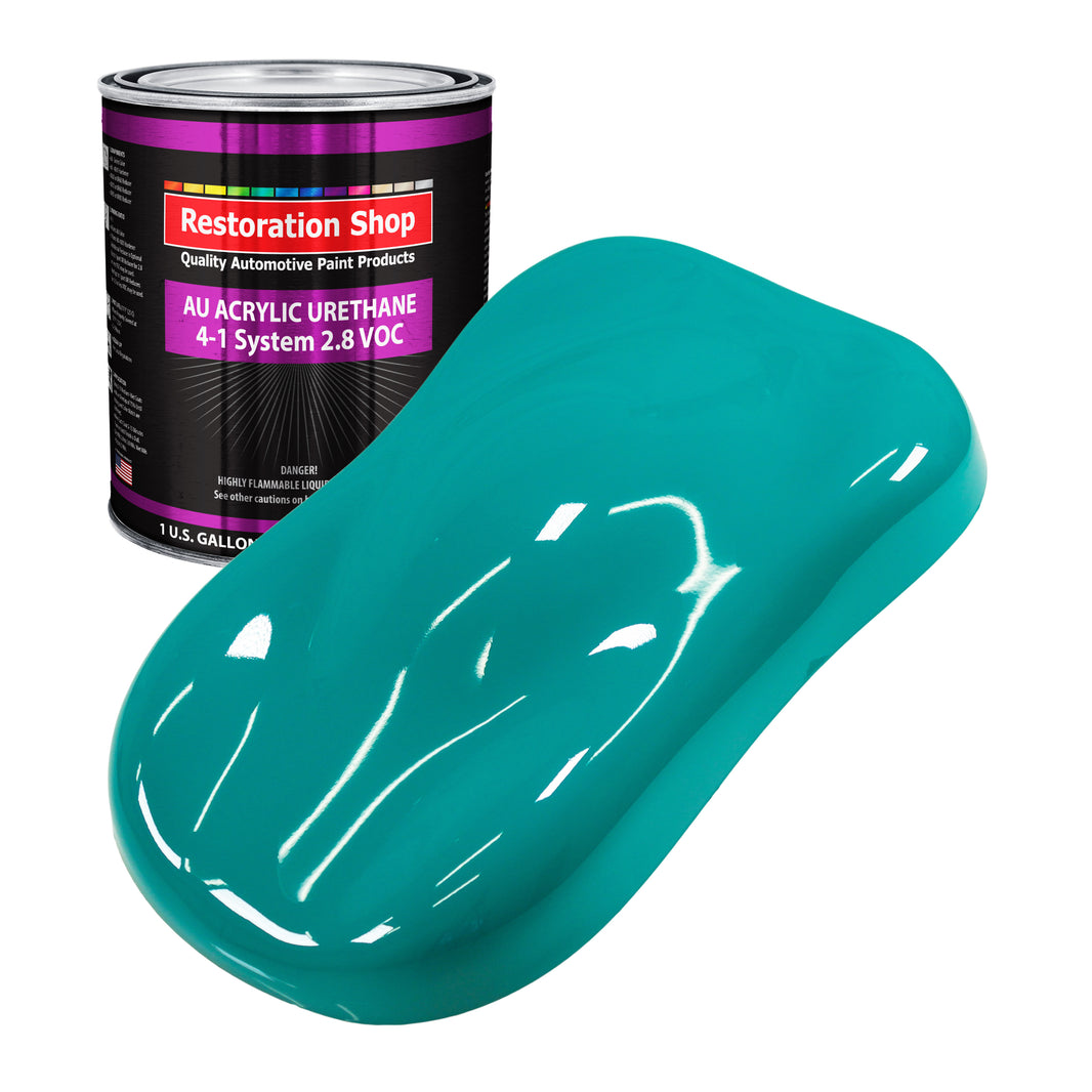 Deep Aqua Acrylic Urethane Auto Paint - Gallon Paint Color Only - Professional Single Stage High Gloss Automotive, Car, Truck Coating, 2.8 VOC