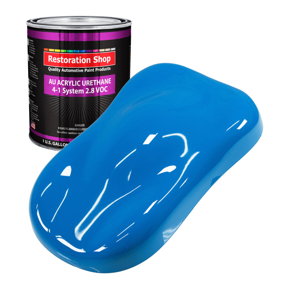 Coastal Highway Blue Acrylic Urethane Auto Paint - Gallon Paint Color Only - Professional Single Stage High Gloss Automotive Car Truck Coating 2.8 VOC