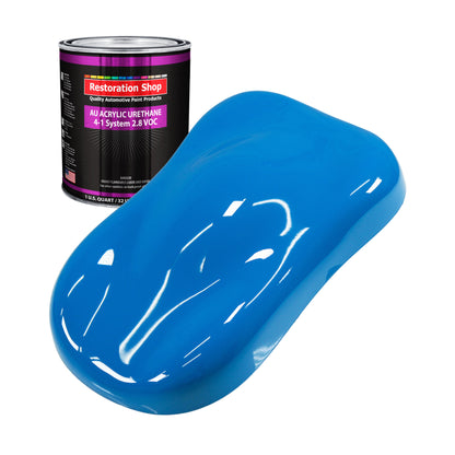 Coastal Highway Blue Acrylic Urethane Auto Paint - Quart Paint Color Only - Professional Single Stage High Gloss Automotive Car Truck Coating, 2.8 VOC