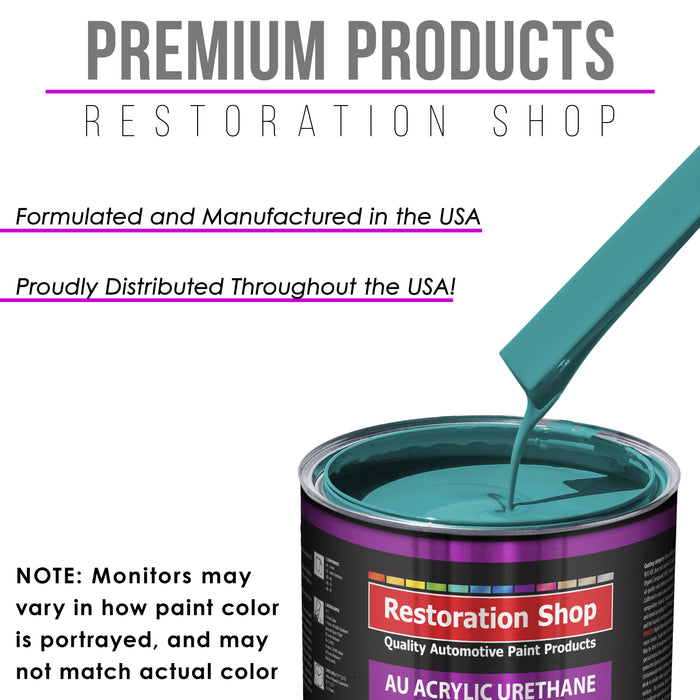 Bright Racing Aqua Acrylic Urethane Auto Paint - Complete Gallon Paint Kit - Professional Single Stage Automotive Car Coating, 4:1 Mix Ratio 2.8 VOC