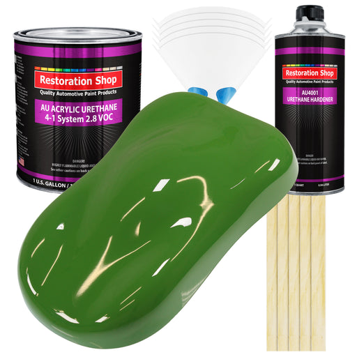 Deere Green Acrylic Urethane Auto Paint - Complete Gallon Paint Kit - Professional Single Stage Automotive Car Truck Coating, 4:1 Mix Ratio 2.8 VOC