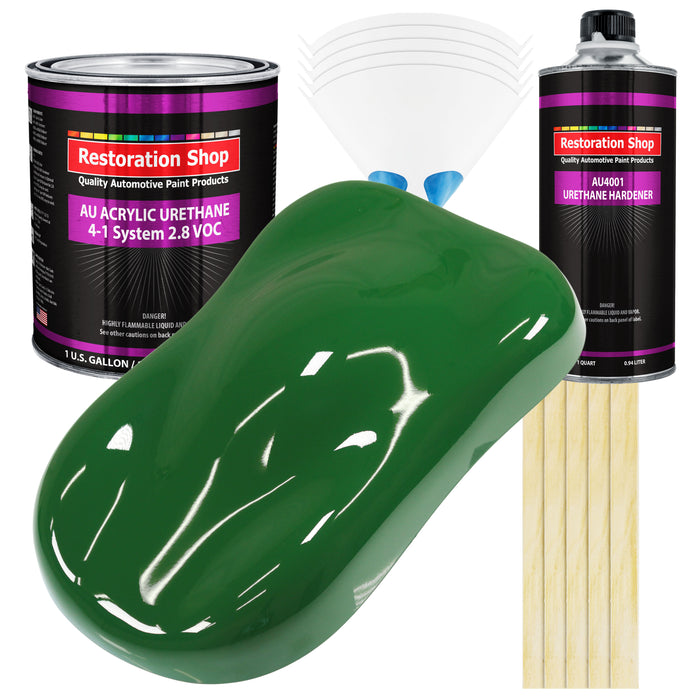 Emerald Green Acrylic Urethane Auto Paint - Complete Gallon Paint Kit - Professional Single Stage Automotive Car Truck Coating, 4:1 Mix Ratio 2.8 VOC