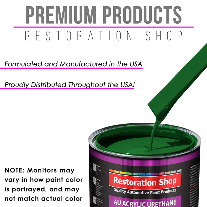 Emerald Green Acrylic Urethane Auto Paint - Complete Quart Paint Kit - Professional Single Stage Automotive Car Truck Coating, 4:1 Mix Ratio 2.8 VOC