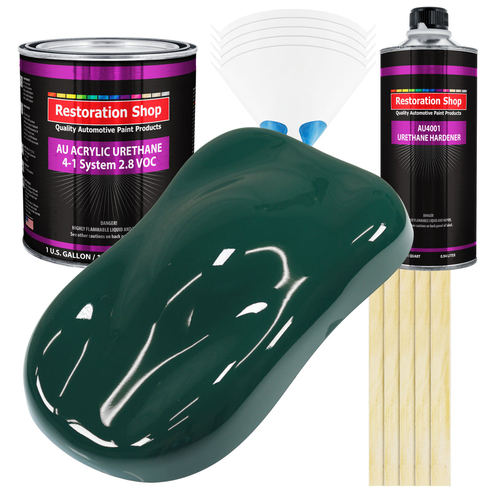 Woodland Green Acrylic Urethane Auto Paint - Complete Gallon Paint Kit - Professional Single Stage Automotive Car Truck Coating, 4:1 Mix Ratio 2.8 VOC