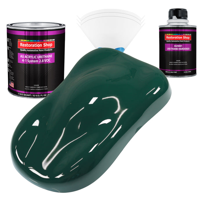 Woodland Green Acrylic Urethane Auto Paint - Complete Quart Paint Kit - Professional Single Stage Automotive Car Truck Coating, 4:1 Mix Ratio 2.8 VOC