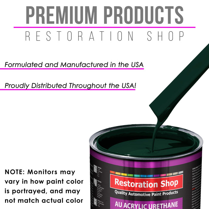 British Racing Green Acrylic Urethane Auto Paint - Quart Paint Color Only - Professional Single Stage High Gloss Automotive Car Truck Coating, 2.8 VOC