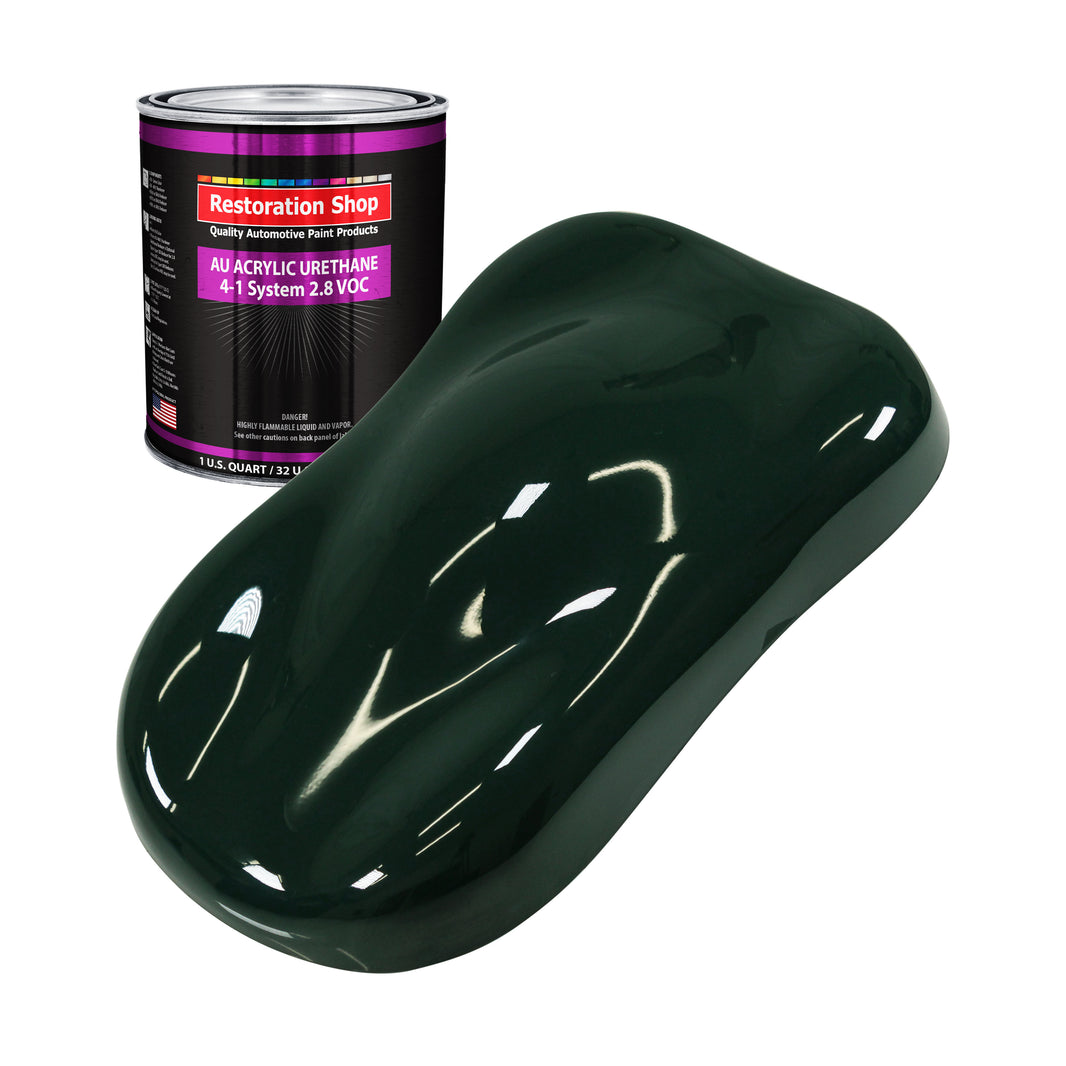 British Racing Green Acrylic Urethane Auto Paint - Quart Paint Color Only - Professional Single Stage High Gloss Automotive Car Truck Coating, 2.8 VOC