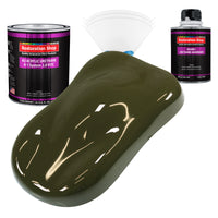 Olive Drab Green Acrylic Urethane Auto Paint - Complete Quart Paint Kit - Professional Single Stage Automotive Car Truck Coating 4:1 Mix Ratio 2.8 VOC