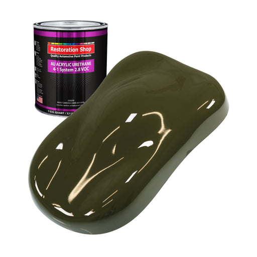Olive Drab Green Acrylic Urethane Auto Paint - Quart Paint Color Only - Professional Single Stage High Gloss Automotive, Car, Truck Coating, 2.8 VOC