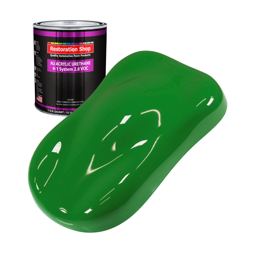 Vibrant Lime Green Acrylic Urethane Auto Paint - Quart Paint Color Only - Professional Single Stage High Gloss Automotive, Car, Truck Coating, 2.8 VOC