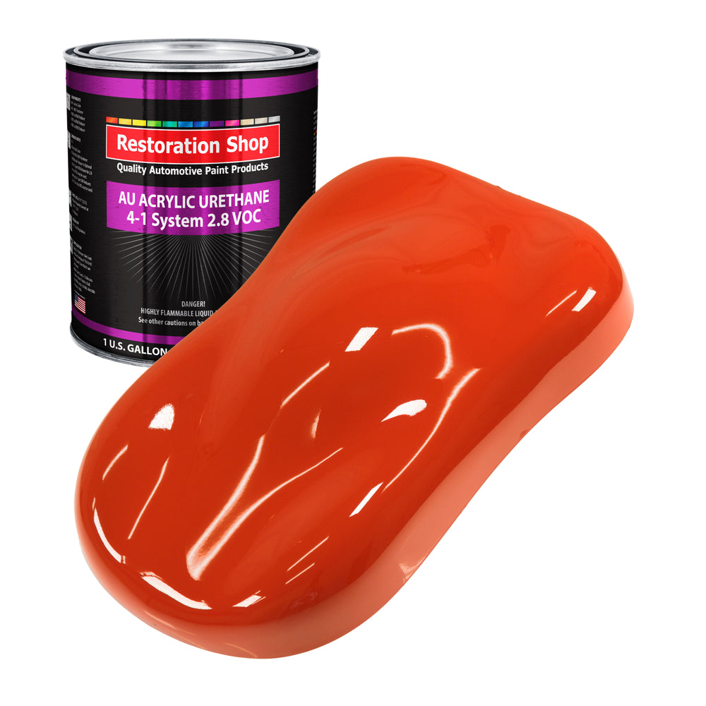 Tractor Red Acrylic Urethane Auto Paint - Gallon Paint Color Only - Professional Single Stage High Gloss Automotive, Car, Truck Coating, 2.8 VOC