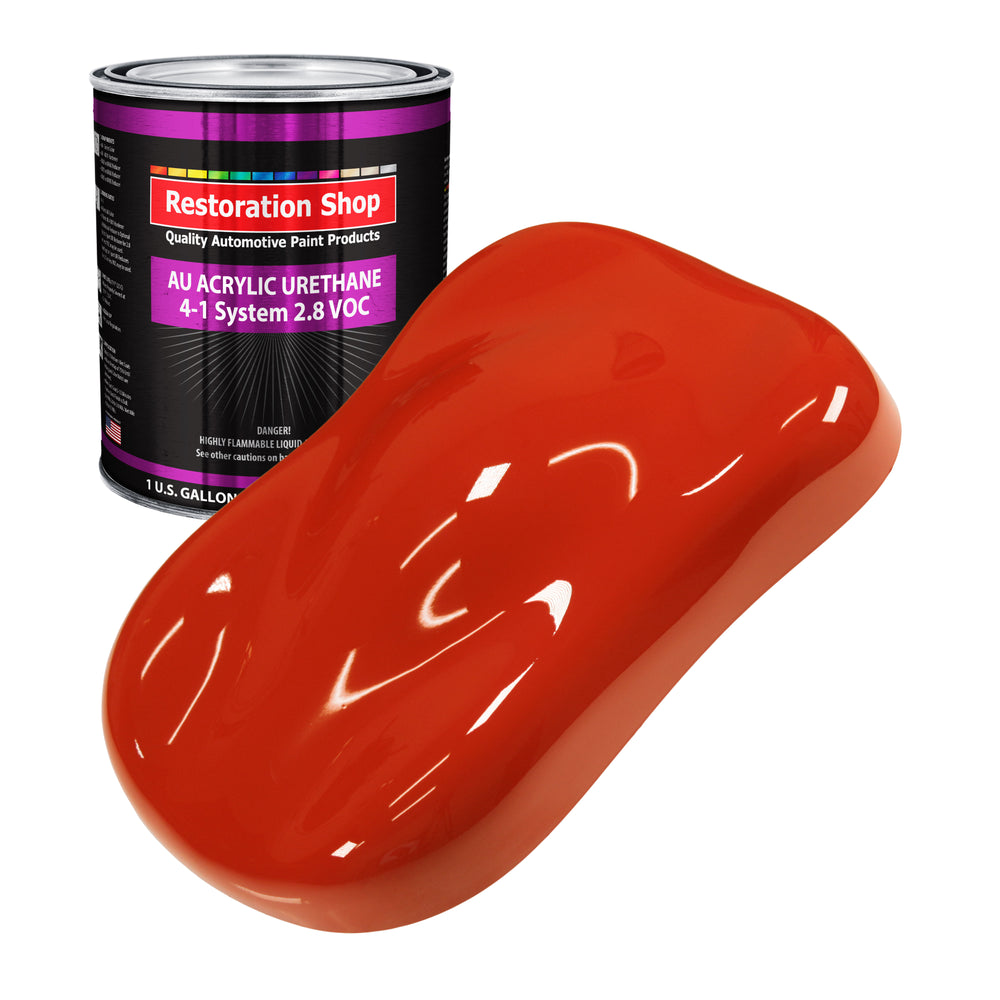 Monza Red Acrylic Urethane Auto Paint - Gallon Paint Color Only - Professional Single Stage High Gloss Automotive, Car, Truck Coating, 2.8 VOC