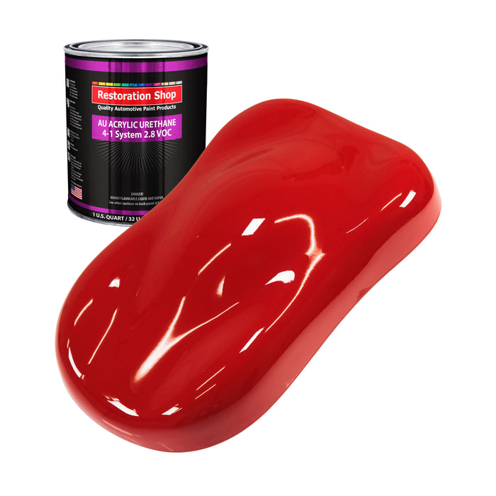Rally Red Acrylic Urethane Auto Paint - Quart Paint Color Only - Professional Single Stage High Gloss Automotive, Car, Truck Coating, 2.8 VOC