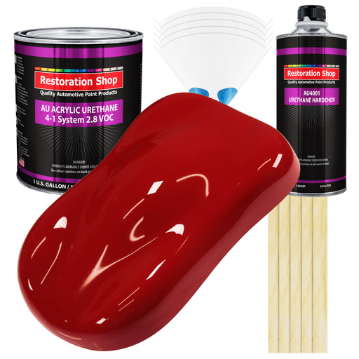 Regal Red Acrylic Urethane Auto Paint - Complete Gallon Paint Kit - Professional Single Stage Gloss Automotive Car Truck Coating 4:1 Mix Ratio 2.8 VOC