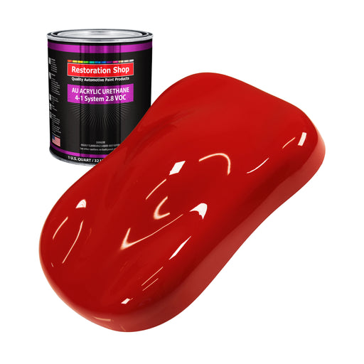 Pro Street Red Acrylic Urethane Auto Paint - Quart Paint Color Only - Professional Single Stage High Gloss Automotive, Car, Truck Coating, 2.8 VOC