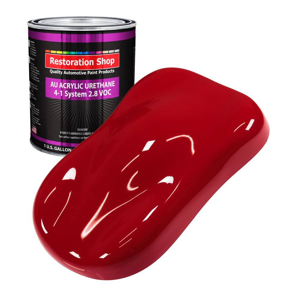 Quarter Mile Red Acrylic Urethane Auto Paint - Gallon Paint Color Only - Professional Single Stage High Gloss Automotive, Car, Truck Coating, 2.8 VOC
