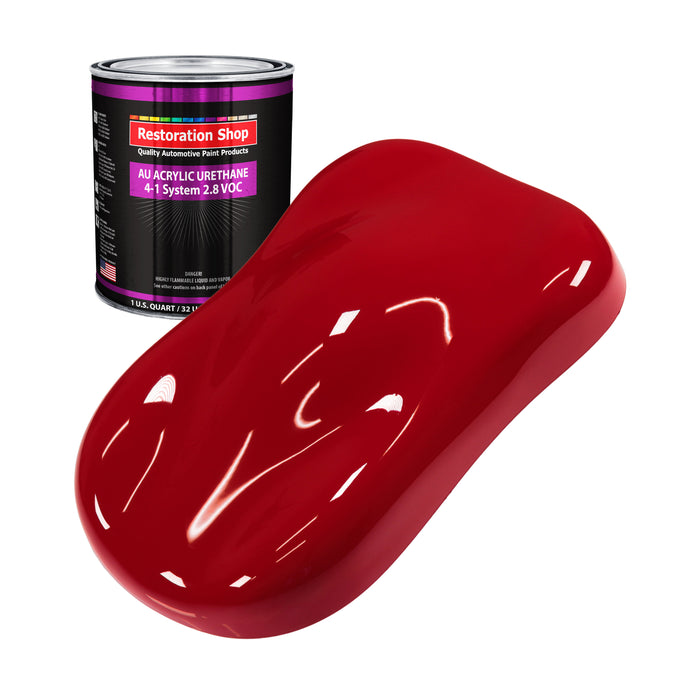 Quarter Mile Red Acrylic Urethane Auto Paint - Quart Paint Color Only - Professional Single Stage High Gloss Automotive, Car, Truck Coating, 2.8 VOC