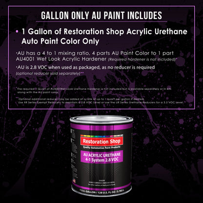 Charger Orange Acrylic Urethane Auto Paint - Gallon Paint Color Only - Professional Single Stage High Gloss Automotive, Car, Truck Coating, 2.8 VOC
