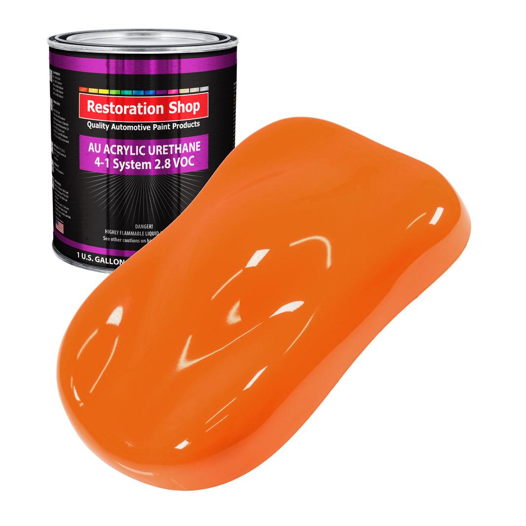 California Orange Acrylic Urethane Auto Paint - Gallon Paint Color Only - Professional Single Stage High Gloss Automotive, Car, Truck Coating, 2.8 VOC