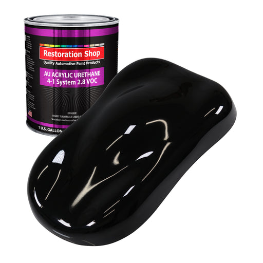 Jet Black (Gloss) Acrylic Urethane Auto Paint - Gallon Paint Color Only - Professional Single Stage High Gloss Automotive, Car, Truck Coating, 2.8 VOC