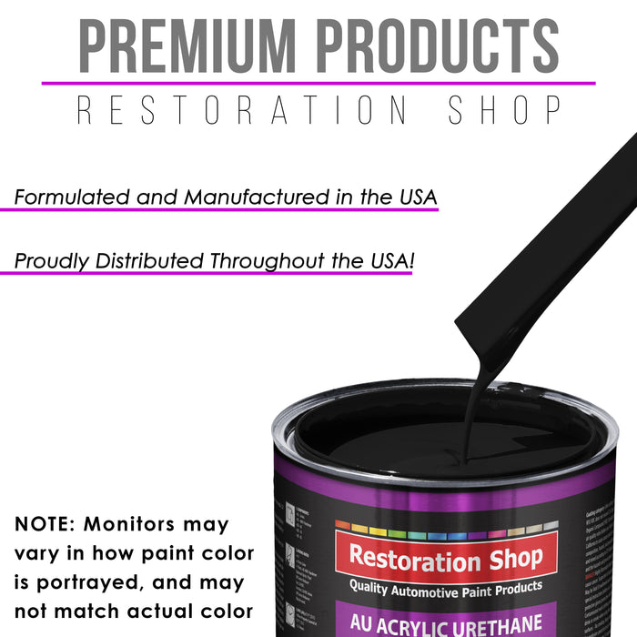 Jet Black (Gloss) Acrylic Urethane Auto Paint (Complete Quart Paint Kit) Professional Single Stage Automotive Car Truck Coating, 4:1 Mix Ratio 2.8 VOC