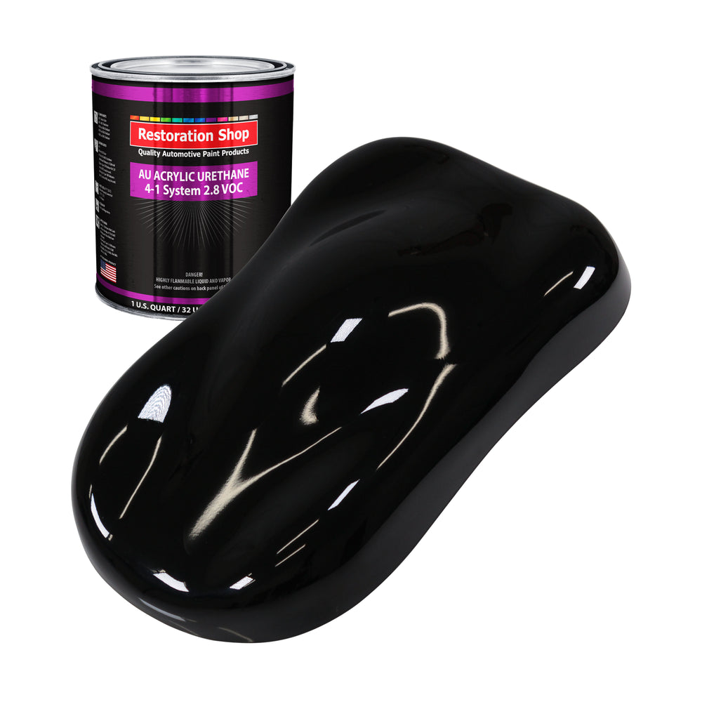 Jet Black (Gloss) Acrylic Urethane Auto Paint - Quart Paint Color Only - Professional Single Stage High Gloss Automotive, Car, Truck Coating, 2.8 VOC