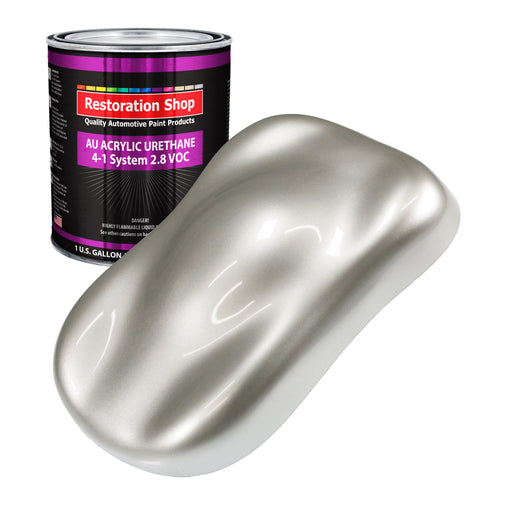 Sterling Silver Metallic Acrylic Urethane Auto Paint - Gallon Paint Color Only - Professional Single Stage Gloss Automotive Car Truck Coating, 2.8 VOC