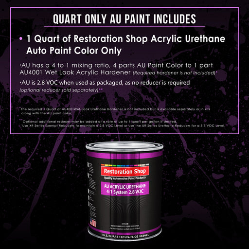 Sterling Silver Metallic Acrylic Urethane Auto Paint - Quart Paint Color Only - Professional Single Stage Gloss Automotive Car Truck Coating, 2.8 VOC